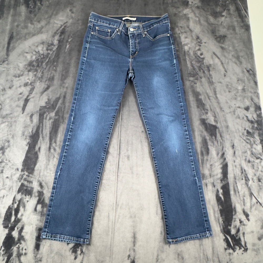 Levi's 314 Shaping Straight Jeans Women 29 Blue Medium Wash Stretch Denim